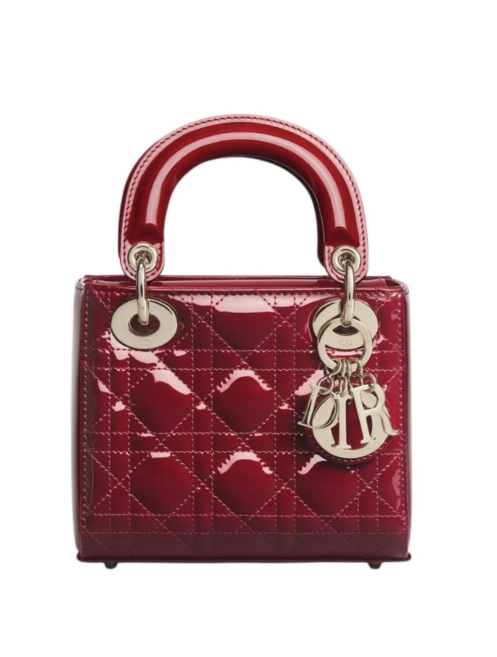 Dior Mini Lady Dior Bag in Cherry Red Patent Cannage Calfskin NIB - Picture 2 of 14